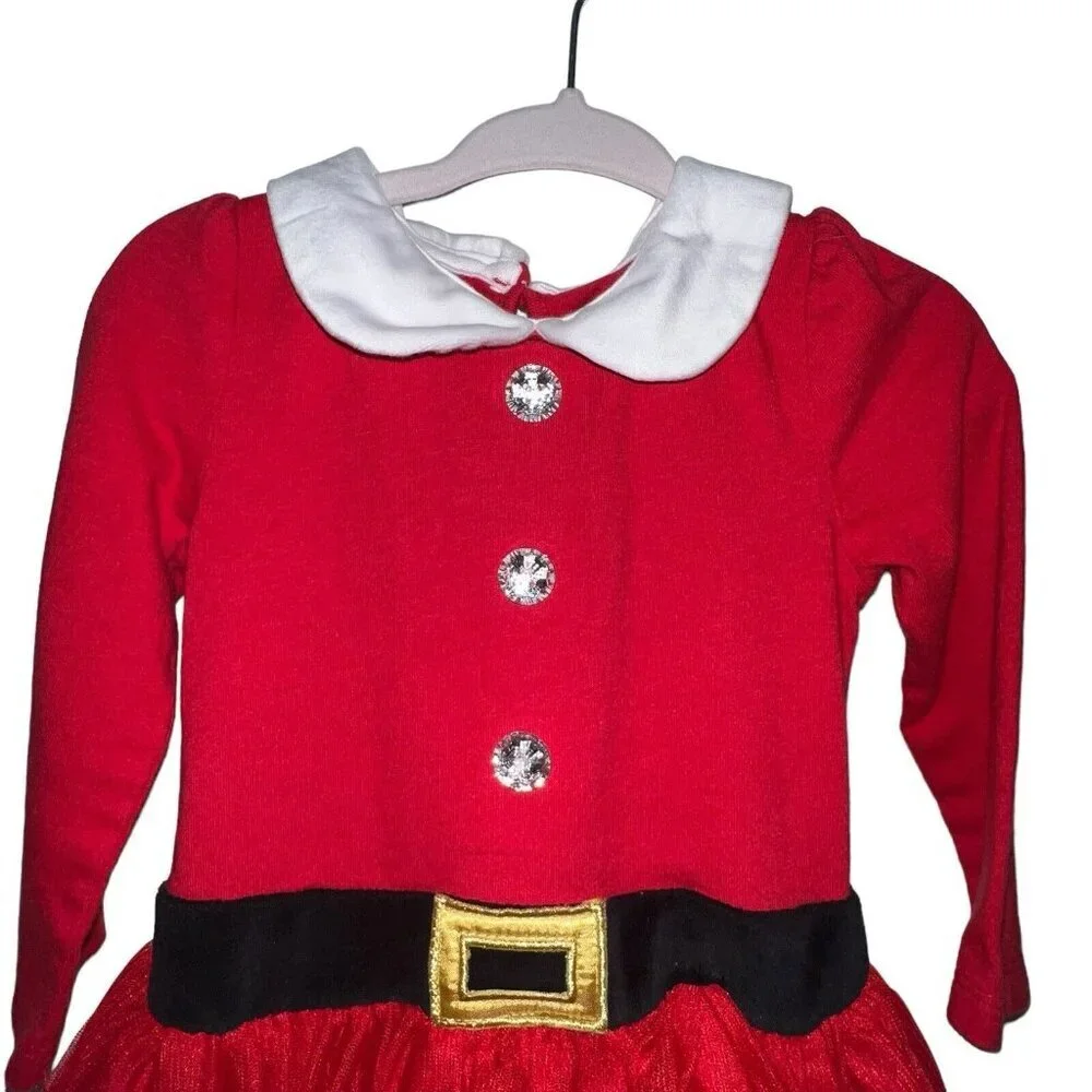 Koala Kids 12-18 Months Mrs Santa Dress Tutu Tule Red Christmas Holiday Toddler‎